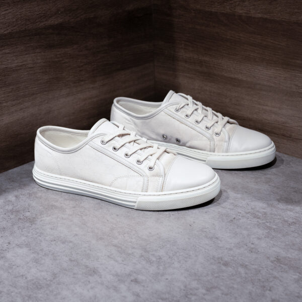 GIÀY GUCCI BEIGE GG CANVAS LEATHER LOW TOP SNEAKER - Hình ảnh 2