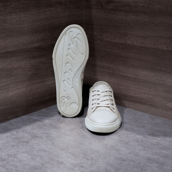 GIÀY GUCCI BEIGE GG CANVAS LEATHER LOW TOP SNEAKER - Hình ảnh 4