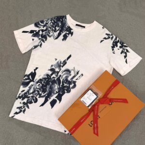 Áo Louis Vuitton White & Blue Floral Monogram