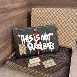 Túi Balenciaga Black The Hacker Project BB Supreme Graffiti Ophidia Clutch