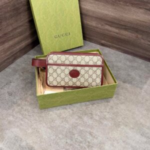 Túi Gucci Travel Pouch Interlocking G In Red/Beige