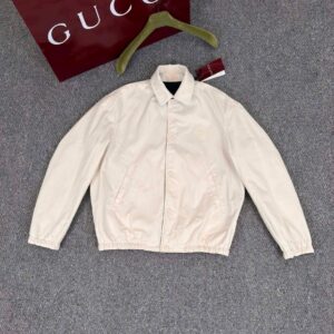 Áo Gucci Reversible Zipped Jacket 2 mặt Navy - Trắng (2025)
