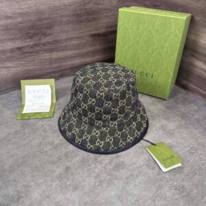 Mũ Gucci Denim Bucket ‘Black Ivory’ (2024)