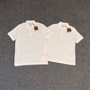 Áo Bubberry Letter Graphic Cotton Polo Shirt ‘White’