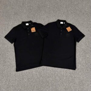 Áo Bubberry Letter Graphic Cotton Polo Shirt ‘Black’