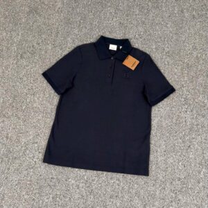 Áo Bubberry Letter Graphic Cotton Polo Shirt ‘Navy’